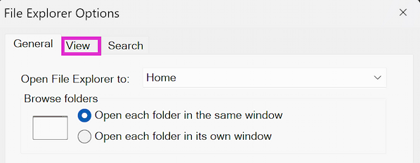 File Options View Tab Image
