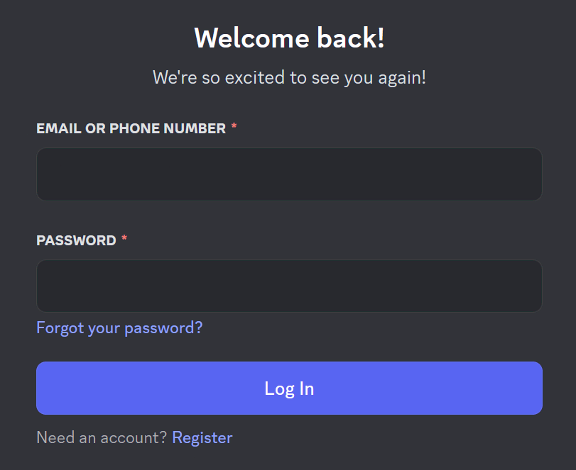 Discord Log In
