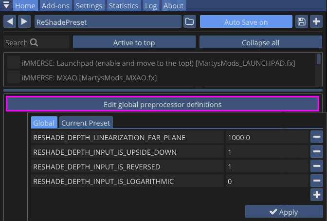 Edit Global Preprocessor Defintions Location