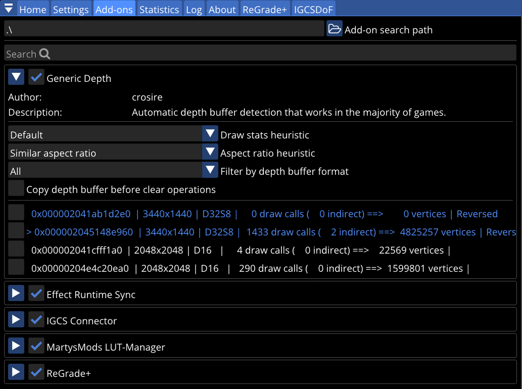 Add-ons Tab