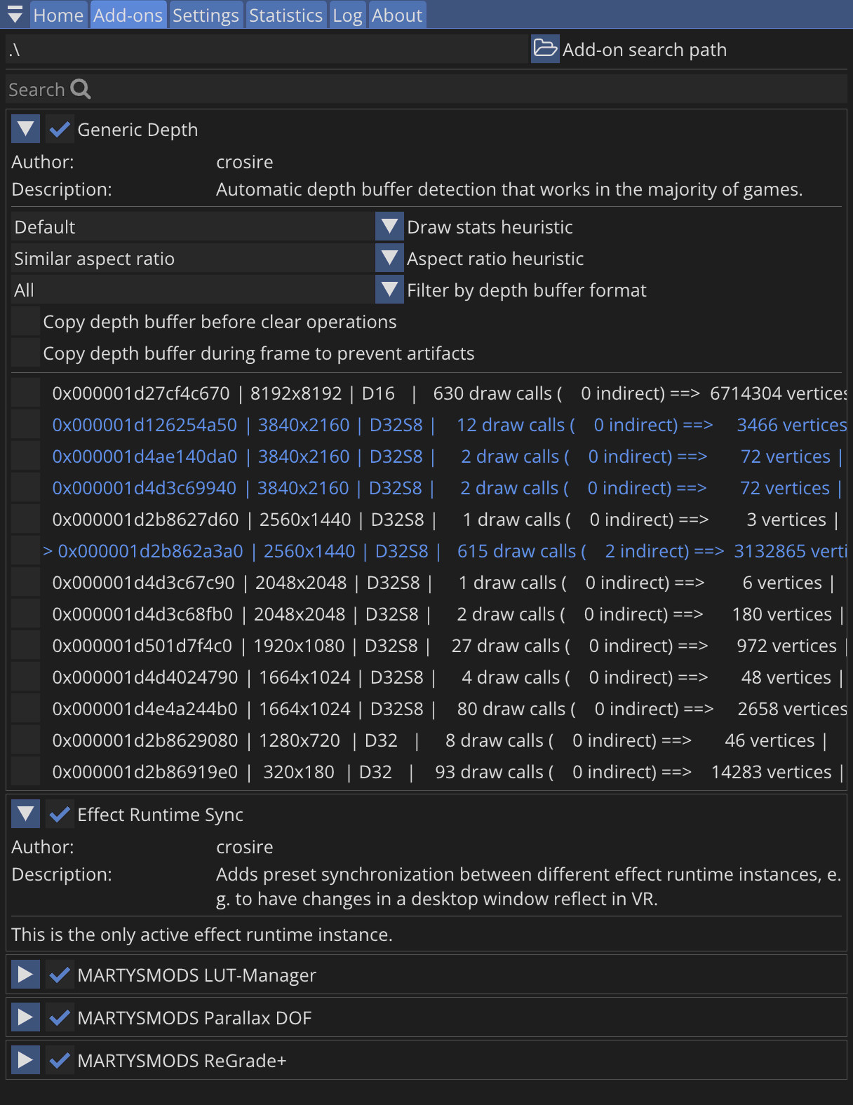Add-ons Tab