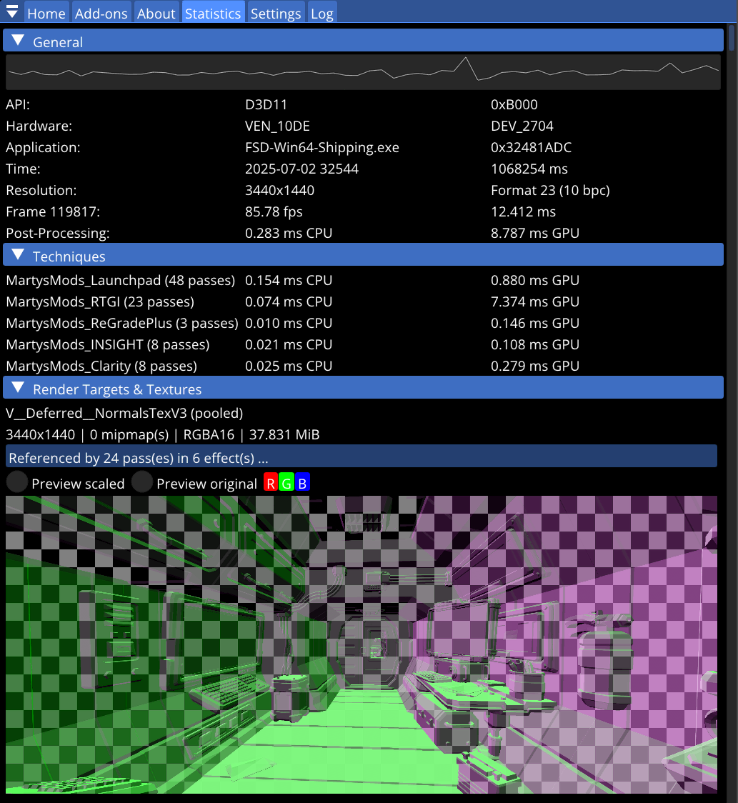 Statistics Tab